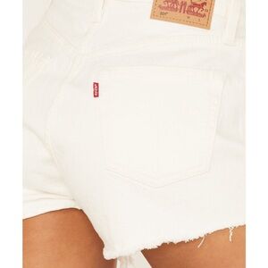 Levi's 501 Original High Rise White Denim Cutoff Shorts Size 28
